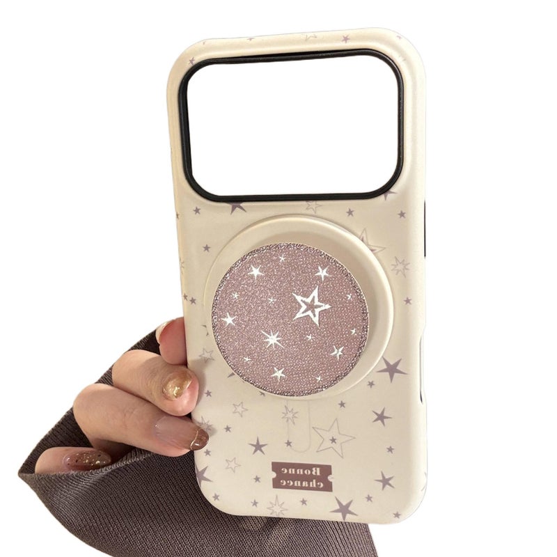 MagSafe iPhone 14 Plus Case Protective Film for iPhone 14 14 Plus 14 Pro 14 Pro Max with Graffiti Star Pattern and Kickstand in Black - Image 3