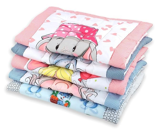 Sunhet Newborn Baby Pom Pom Cotton Baby Bed, Kids Soft Cushioned gaddi, Godari, Crib Sheet, Changing Mat Godadi, Cradle Bed, Quilt Bedding Set Mattress Lightweight 0 to 2 Years - Image 1