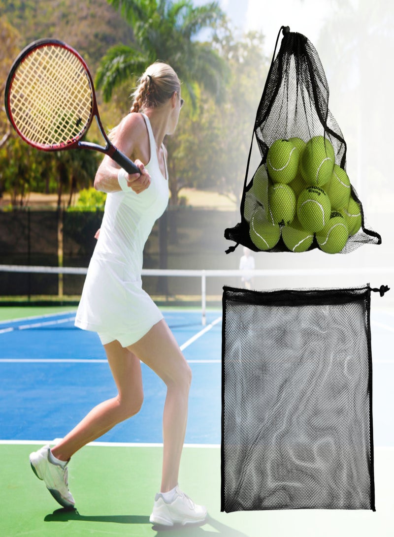 Mesh Sports Equipment Bag Drawstring Storage Sack for Tennis Squash Balls Shoes  - Image 3