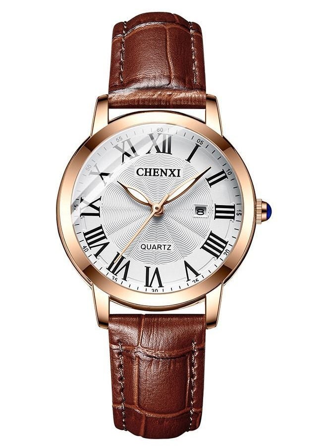 Chenxi - Women's Classic Wrist Watch  Gold/Brown - Image 1