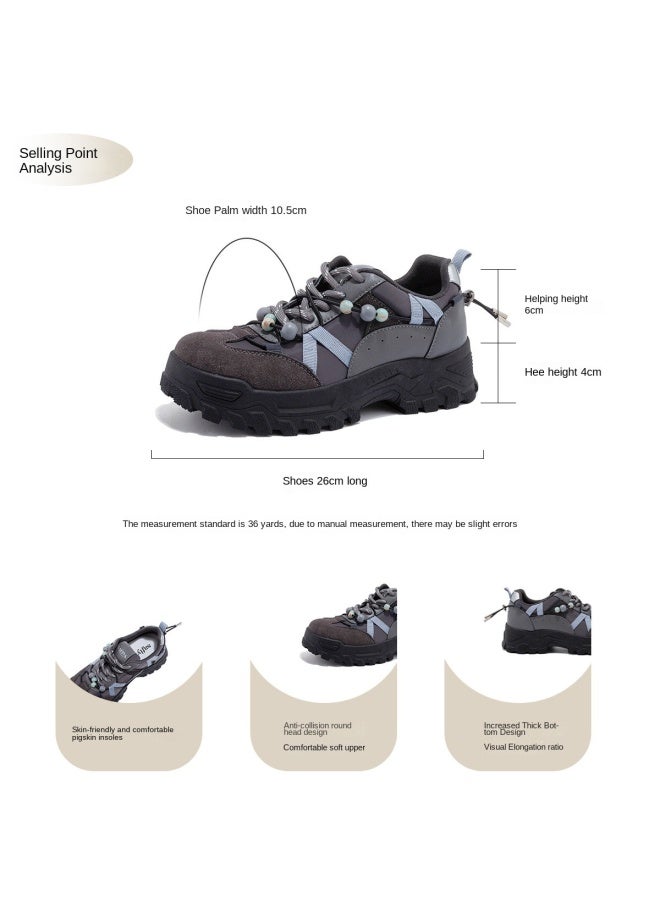 SAFIYA Saturday Platform Chunky Dad Shoes Women's 2025 Autumn Retro Workwear Outdoor Height-increasing Versatile Casual Sneakers - Image 3