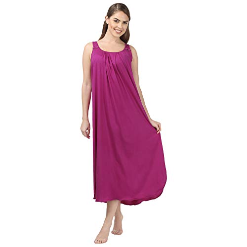 BLAZON Women's Cotton Hosiery Solid Maxi Dreams Nighty Slip (Vivid Violet, XXL) - Image 1