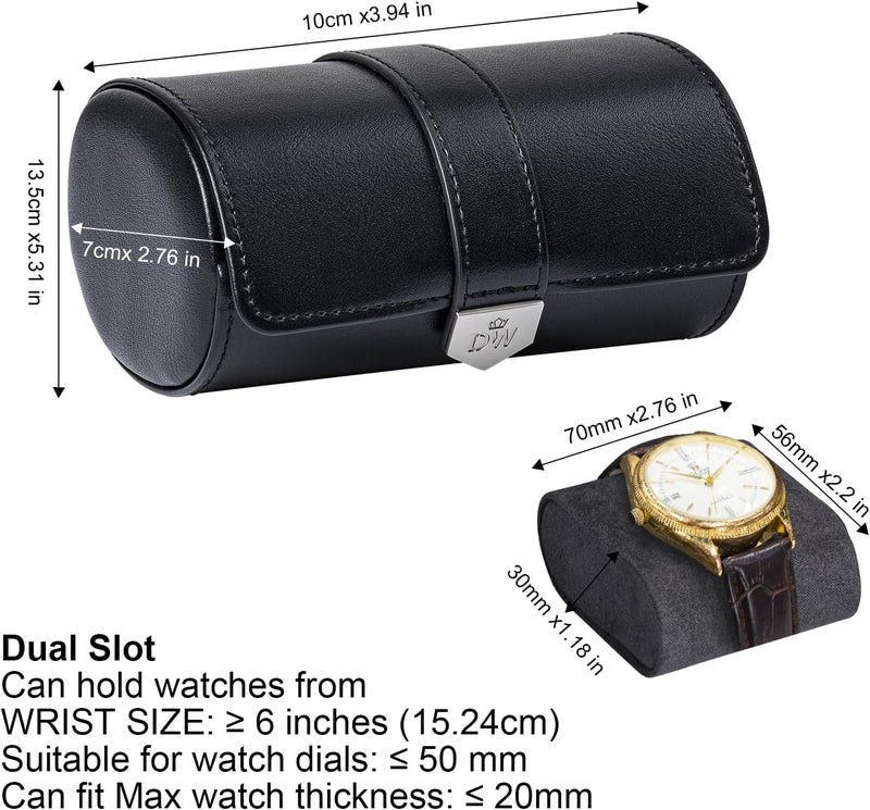 DUKWIN Vegan Leather Watch Roll Traval Case Box with 1 Slots with Removable Pillows and Microfibre Fleece Interior, Portable Watch Display Organizer for Watches/Bracelets for Men & Women - Image 4