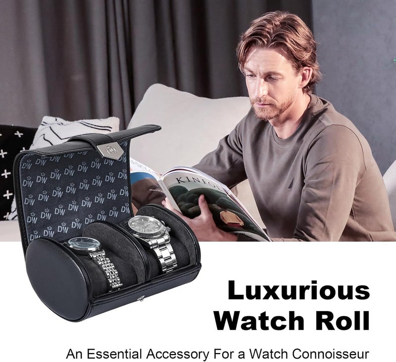 DUKWIN Vegan Leather Watch Roll Traval Case Box with 1 Slots with Removable Pillows and Microfibre Fleece Interior, Portable Watch Display Organizer for Watches/Bracelets for Men & Women - Image 5
