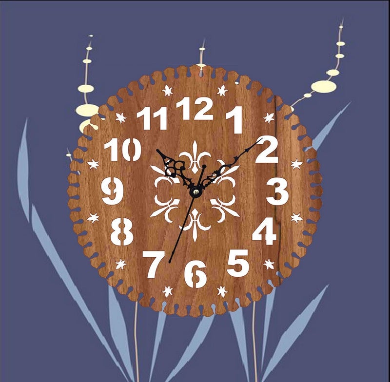 ADK 12 Inch Wooden MDF English Numeral Trendy Analog Wall Clock Without Glass Brown 30Cm X 30Cm 36 - Image 2