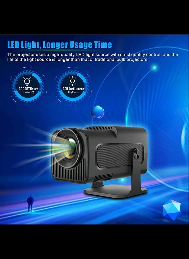 Mini Andorid Portable Projector, Natvie 1080P Smart Projector FHD 4K Supported 300 ANSI Lumens With Wifi 6, Auto Keystone 180 Degree Rotation Home Theater Outdoor Video Projector PROJ-WO-88-AN Black  - Image 5