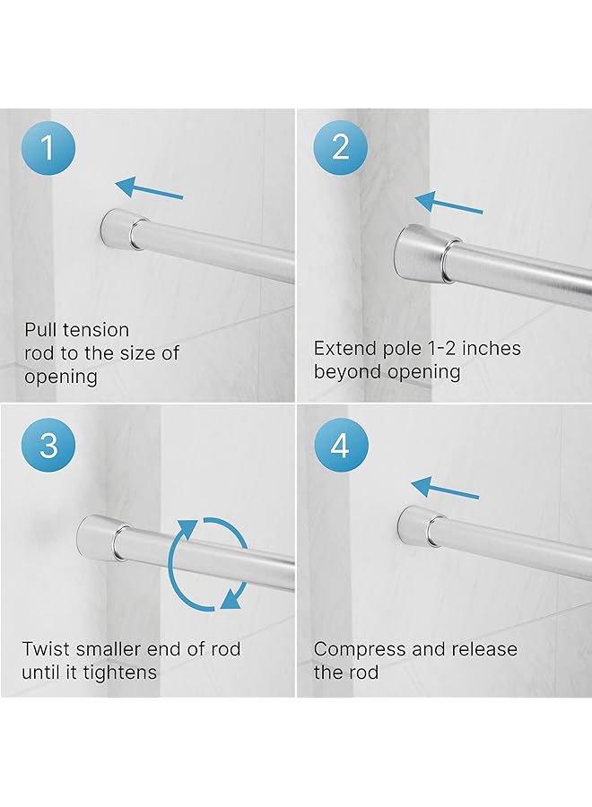 InterDesign Forma Constant Tension Curtain Rod For Bathroom Brushed Stainless Steel Large: 50 87 Inches - Image 5