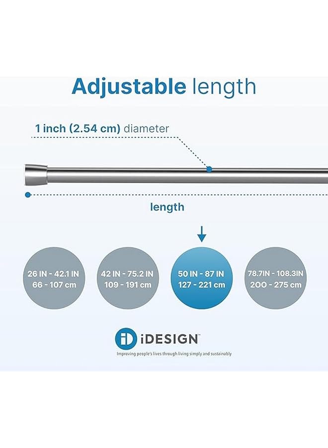 InterDesign Forma Constant Tension Curtain Rod For Bathroom Brushed Stainless Steel Large: 50 87 Inches - Image 4