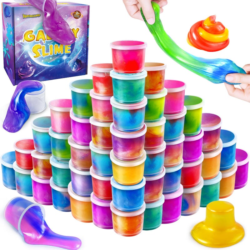 YOPINSAND 50 Pack Galaxy Slime Kit Slime Party Favors for Kids Stretchy NonSticky Slime Pack Slime Toy for Boys Girls 512 - Image 3