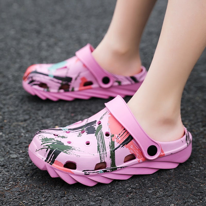 Boys' Baotou Slippers Casual Soft Sole Big Head Beach Shoes Feet Sandals Women'S Middle And Big Children'S Sandals Children'S Hole Shoes - Image 4