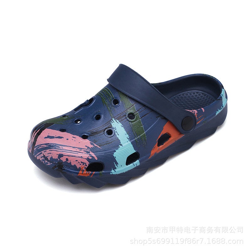 Boys' Baotou Slippers Casual Soft Sole Big Head Beach Shoes Feet Sandals Women'S Middle And Big Children'S Sandals Children'S Hole Shoes - Image 1