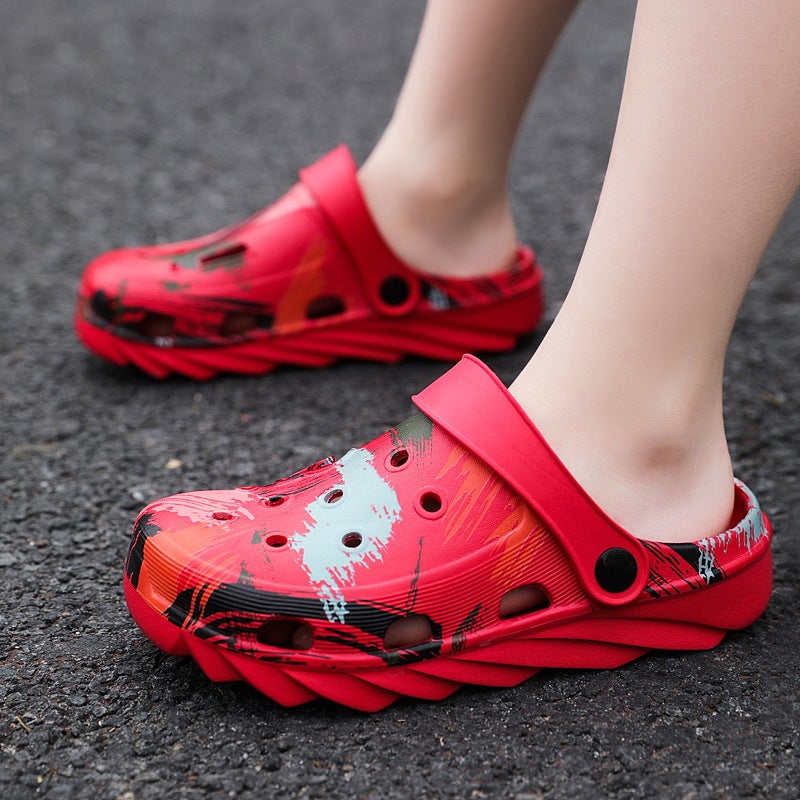 Boys' Baotou Slippers Casual Soft Sole Big Head Beach Shoes Feet Sandals Women'S Middle And Big Children'S Sandals Children'S Hole Shoes - Image 5