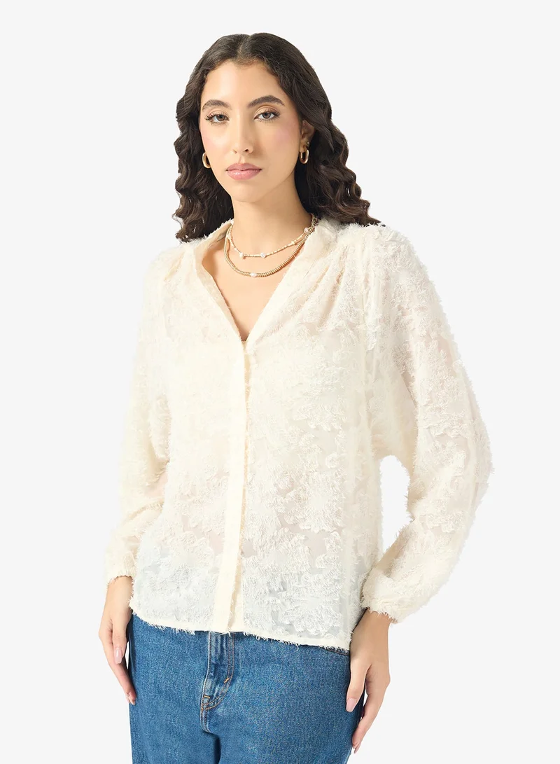 اونلي قميص بأكمام طويلة مزخرف