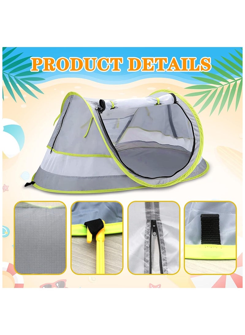 Baby Beach Tent with Mosquito Net – Portable Pop-Up Sun Shelter with UPF 50+ Protection, Foldable Travel Bed with 2 Pegs, Ultralight for Infants & Toddlers