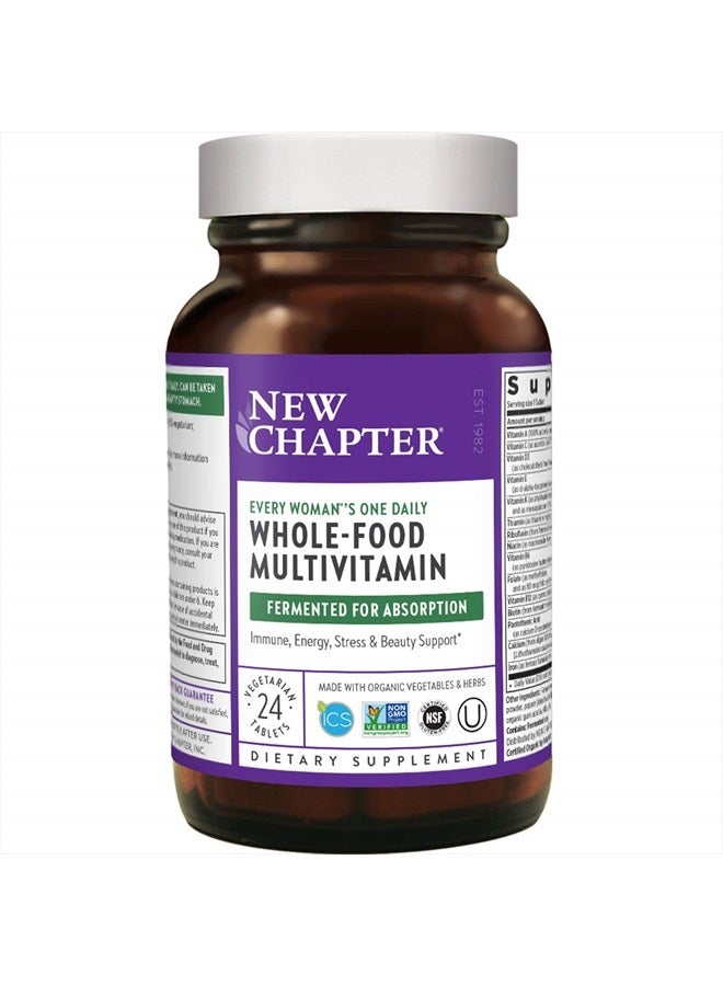 New Chapter Women's Multivitamin + Immune Support – Every Woman's One Daily, Fermented with Whole Foods & Probiotics + Iron + B Vitamins + Organic Non-GMO Ingredients - 24 Count (Packaging May Vary) - Image 1