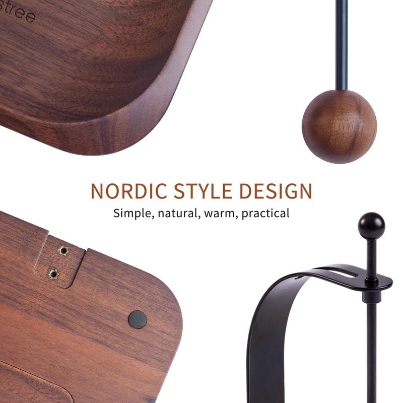 Celestree Napkin Holder for Table - Wooden Cocktail Napkin Holder Weighted Windproof, North American Walnut Napkin Holders for Paper Napkins, Handcrafted for Kitchen Bar Outdoor Partyï¼ˆGift Readyï¼‰ - Image 3