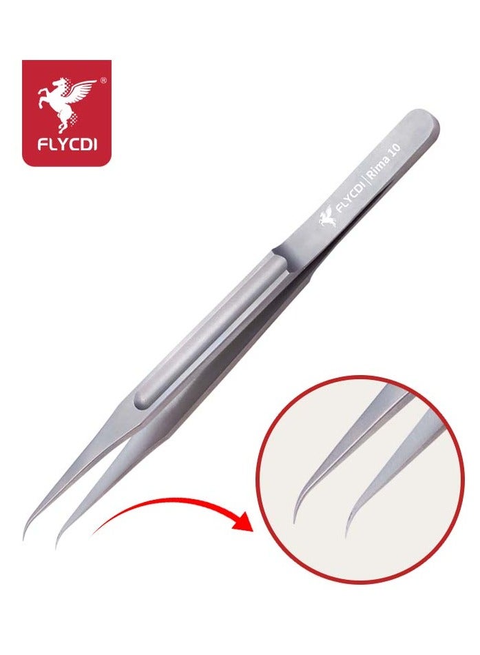 flycdi High-Precision Titanium Alloy Curved Tip Jumper Tweezers - Image 3