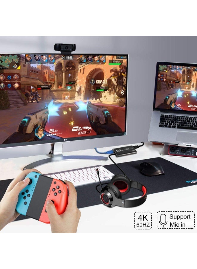 بطاقة التقاط فيديو وصوت 4K HDMI USB 3.0، دقة Full HD 1080P لتسجيل الألعاب والبث المباشر - Image 2