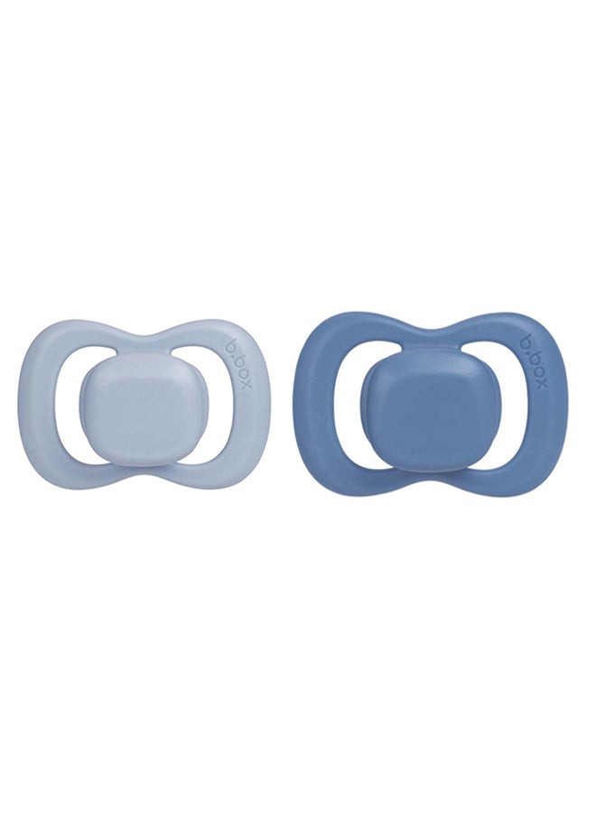 b.box Designer Pacifier Silicone Size 1, 0 - 6 M, 2 Pieces, Ocean/Sky - Image 1