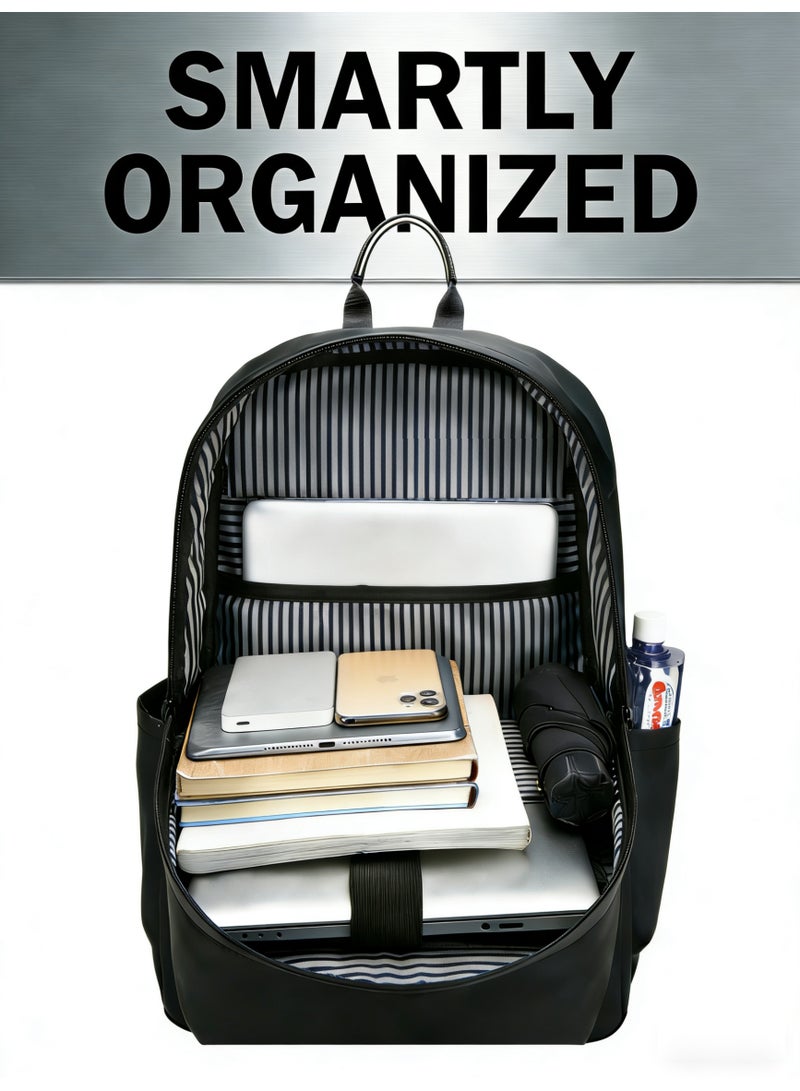 سوسيتي حقيبة ظهر للكمبيوتر المحمول للرجال أو النساء، حقائب ظهر كاجوال، حقائب ظهر للسفر مقاومة للماء، حقائب ظهر مدرسية جامعية أنيقة رفيعة ومتينة تناسب الكمبيوتر المحمول مقاس 15.6 بوصة وحقيبة سفر عمل مضادة للسرقة وحقيبة كتب هدية - Image 2