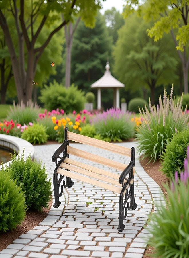 WLngtv Black 1/24 Miniature Park Bench Dollhouse Decoration Accessories Miniature Dollhouse Miniature Park Bench Scale Accessories(1.9x0.9x1.3 inch) - Image 4