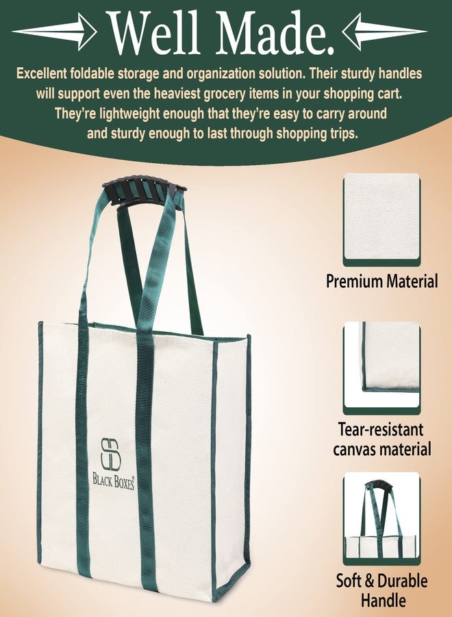 BLACKBOXES Big Eco Cotton Canvas Shopping Bags for Carry Milk Grocery Fruits Vegetable with Reinforced Handles jhola Bag - Kitchen Essential - Image 2