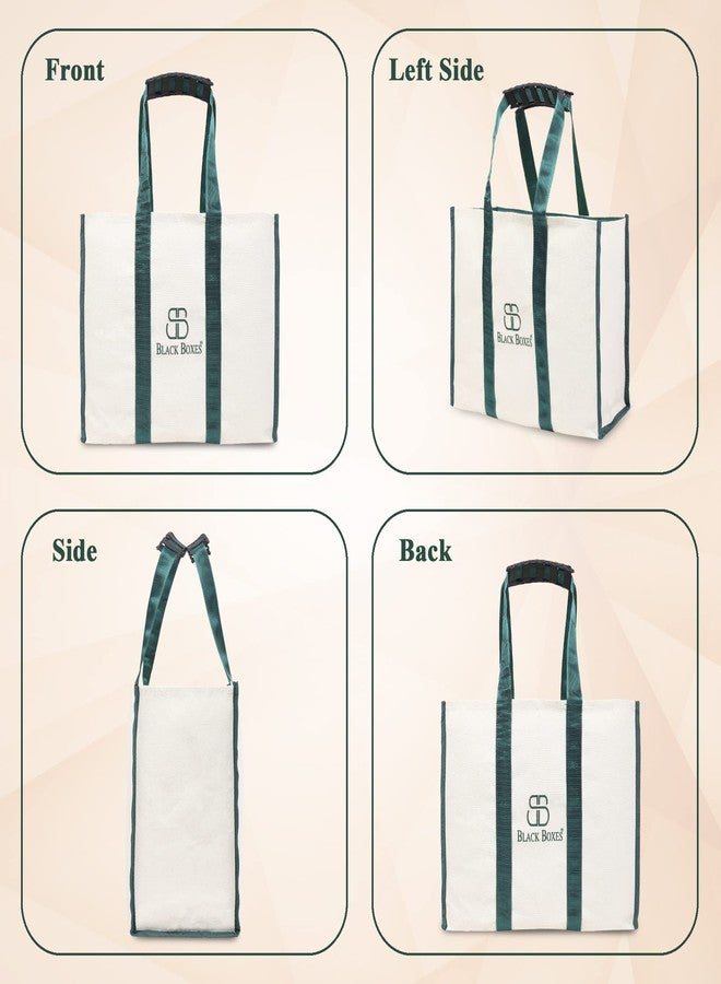 BLACKBOXES Big Eco Cotton Canvas Shopping Bags for Carry Milk Grocery Fruits Vegetable with Reinforced Handles jhola Bag - Kitchen Essential - Image 4