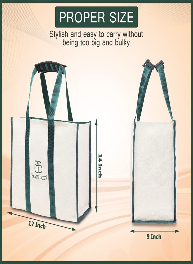 BLACKBOXES Big Eco Cotton Canvas Shopping Bags for Carry Milk Grocery Fruits Vegetable with Reinforced Handles jhola Bag - Kitchen Essential - Image 5