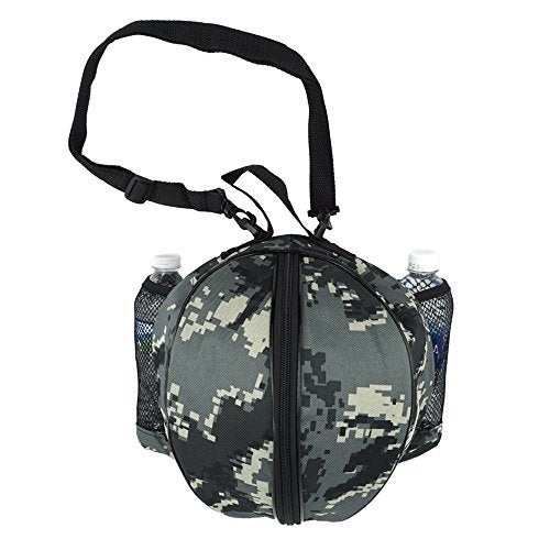 FoRapid Size 7 295 Basketball Bag Soccer Ball Football Volleyball Softball Sports Ball Bag Holder CarrierAdjustable Shoulder Strap 2 Side Mesh Pockets fWater Bottle Towel Sports Shoes Camo - Image 1