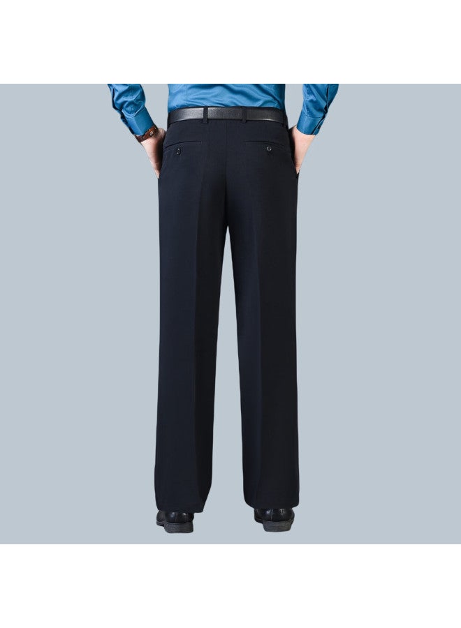Ayoupang Summer Business Plus Size Rhinoceros Pleated Dress Pants Loose-fitting Middle-aged And Elderly Wrinkle-free Casual Trousers Black Thin Style Size 52/3 Length 6 - Image 2