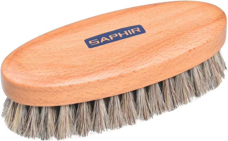 Saphir Oval Horsehair Brush - Grey - Image 1