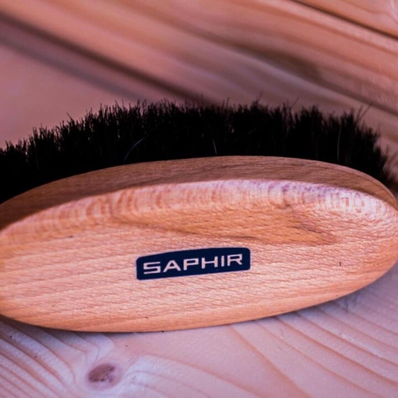 Saphir Oval Horsehair Brush - Grey - Image 4