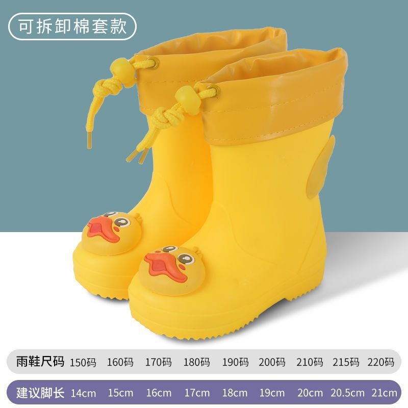 Children'S Rain Boots Cartoon Boys And Girls Kindergarten Baby Waterproof Shoes Rubber Shoes Drawstring Non-Slip Rain Boots Overshoes - Image 1