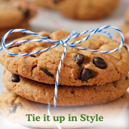 Regency Wraps Baker's Twine Cone, 2300 ft. Colorful String, Cord for Tying Pastry Boxes, Wrapping Baked Goods, Gifts and DIY Crafts, Pack of 1, Blue/White - Image 5