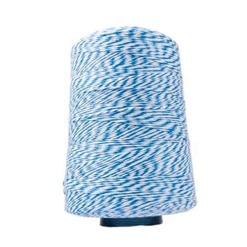 Regency Wraps Baker's Twine Cone, 2300 ft. Colorful String, Cord for Tying Pastry Boxes, Wrapping Baked Goods, Gifts and DIY Crafts, Pack of 1, Blue/White - Image 1