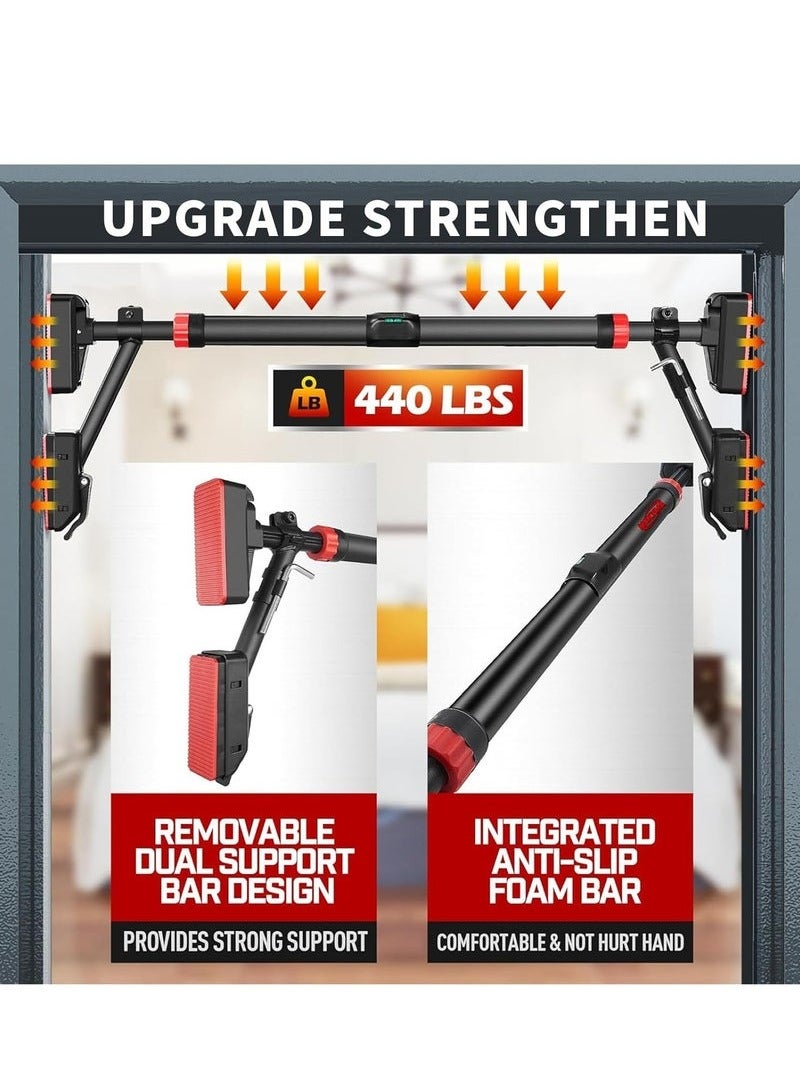 Yoawllty Adjustable Pull Up Bar with Fixing Bracket for Doorway, Width 35.4-47.2 Inches, No Screw Wall Mounted Pull Up Trainer Exercise Equipment for Home - Image 3