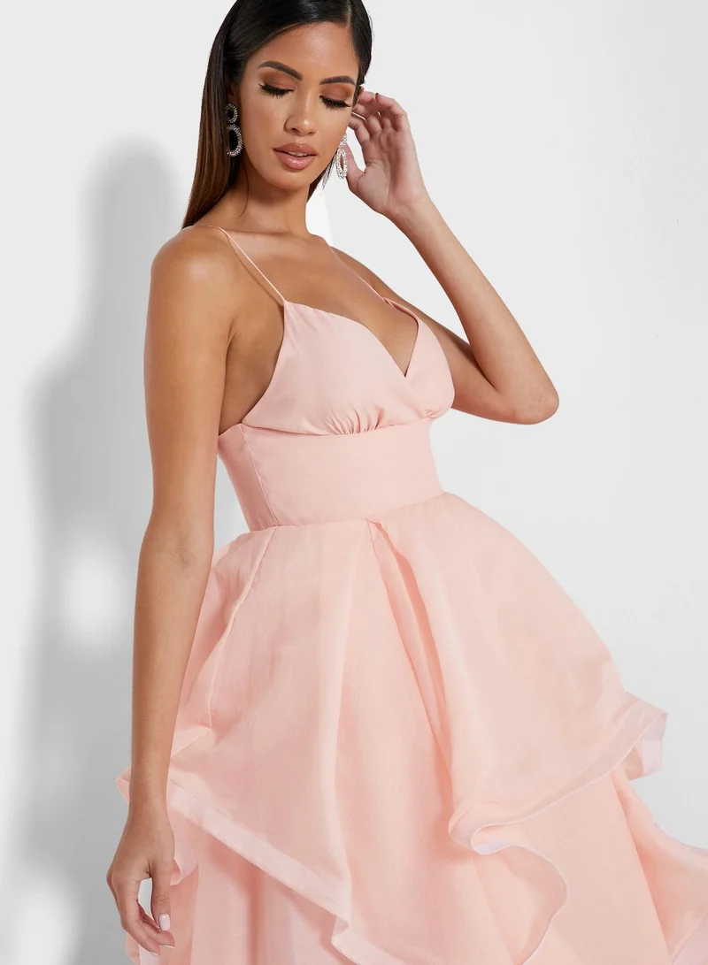 True Decadence Waterfall Cami Strap Gown