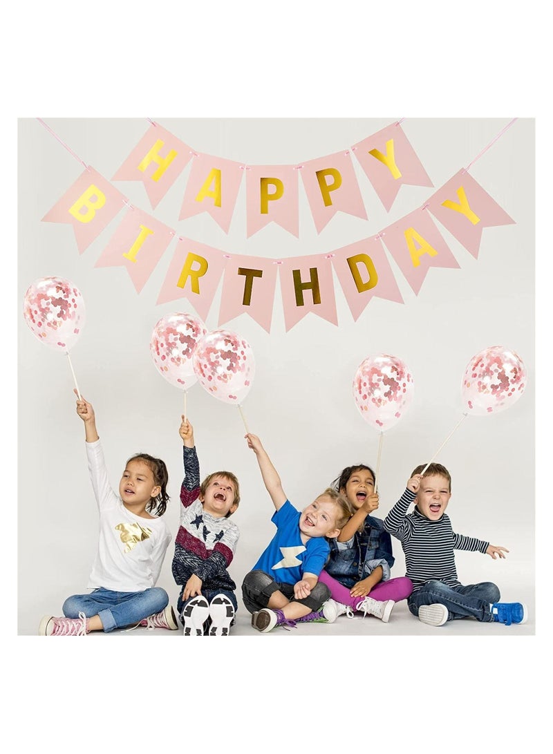Highland Set of 9 Happy Birthday Banner and Confetti  Balloon Set  - Image 5