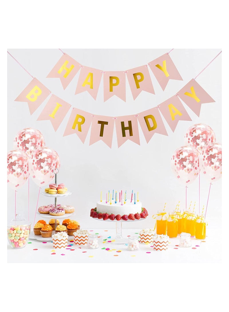 Highland Set of 9 Happy Birthday Banner and Confetti  Balloon Set  - Image 4