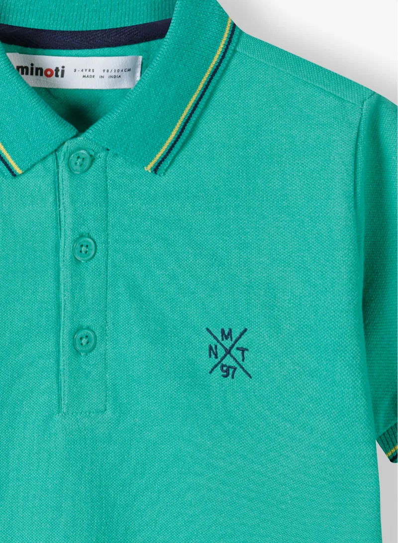 MINOTI Boys' Short Sleeve Polo Shirt with Button Placket