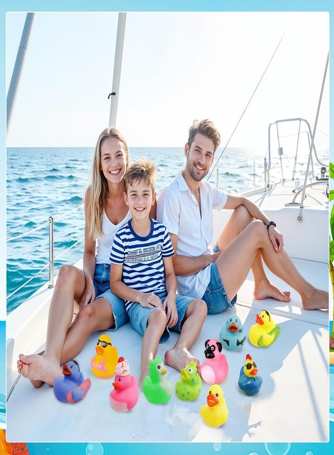 Prudiut 80 قطعة من البط المطاطي لسفن الرحلات مع مجموعات العلامات تشمل 25 قطعة من بط الرحلات و 25 علامة للبط الرحلات و 30 قطعة من الأربطة المطاطية لأساسيات سفن الرحلات - Image 4