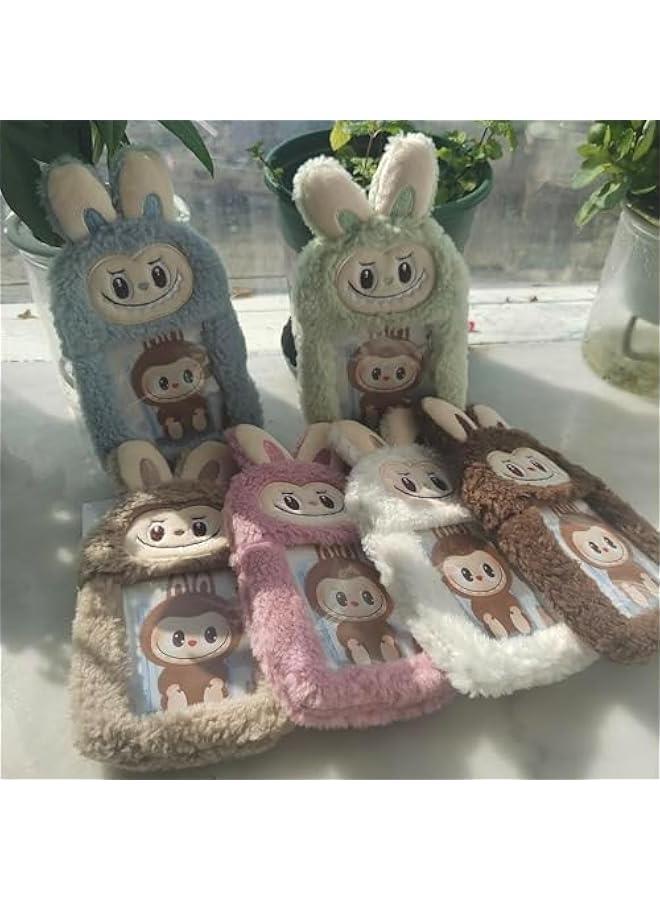Arabest LABUB Plush Card Holder with Keychain, Cute Animal Design Photo Sleeve, ID Credit Card Organizer (Brown) - Image 5