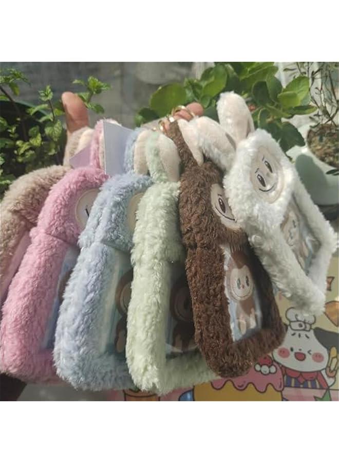 Arabest LABUB Plush Card Holder with Keychain, Cute Animal Design Photo Sleeve, ID Credit Card Organizer (Brown) - Image 4