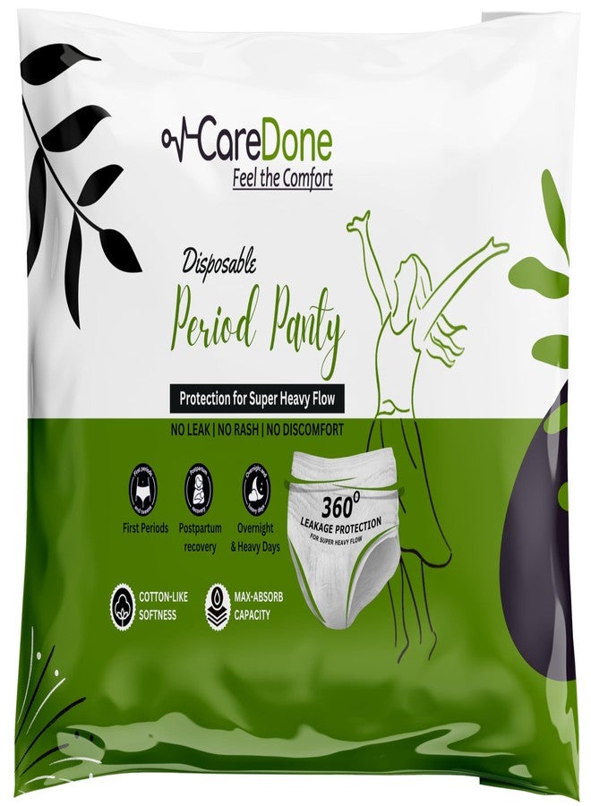 Caredone Disposable Period Panties (S-XL) | 360° Protection for Super Heavy Flow | No Leakage, No Rashes, No Discomfort | Maternity Panties | All-Night Protection | Ultra-Absorbent Core. (L, 3) - Image 1