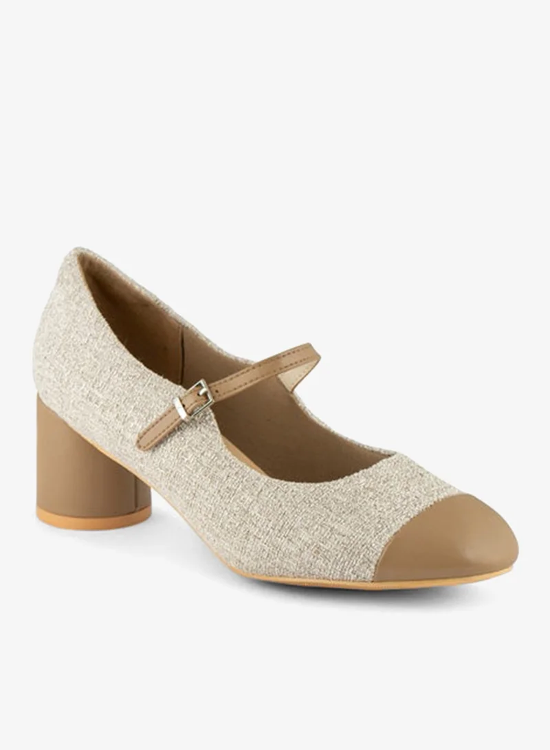 فينتشي أحذية نسائية بكعب متوسط ​​ومقدمة مستديرة