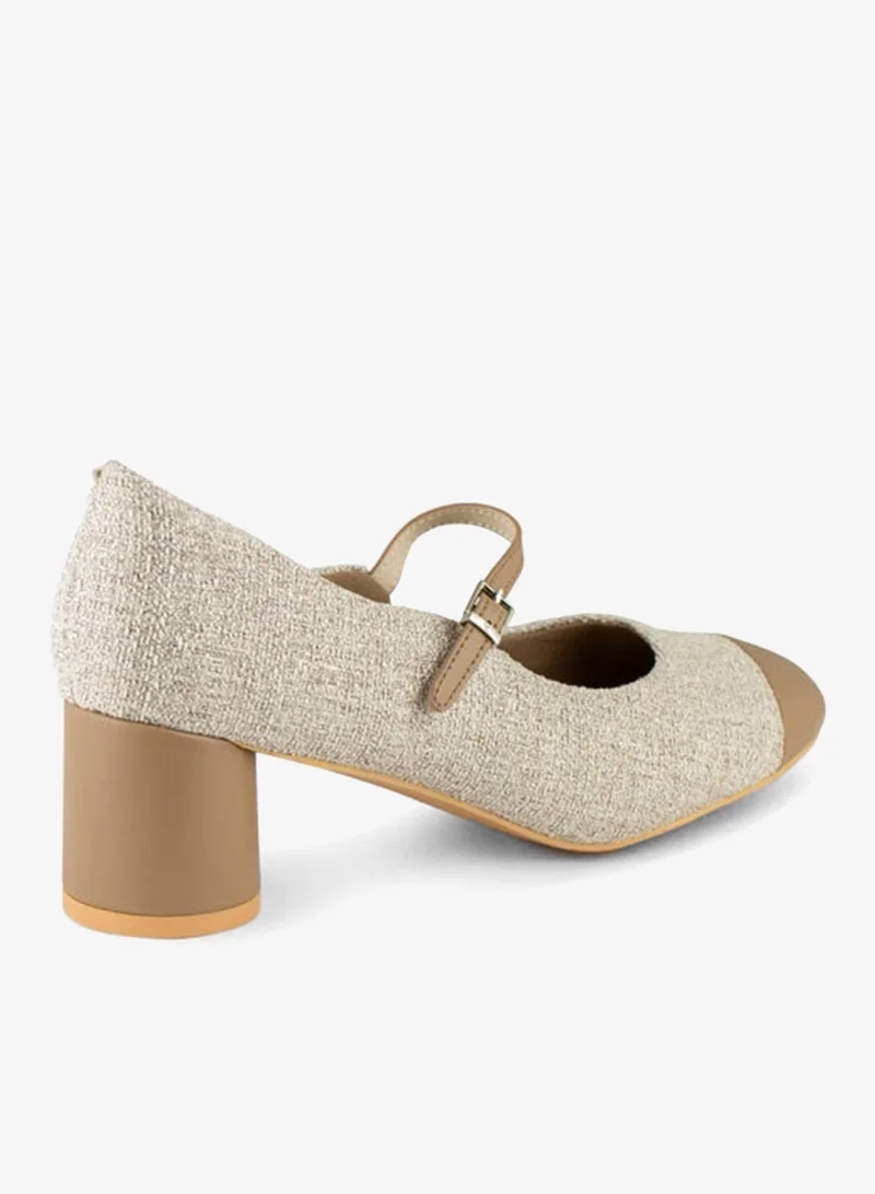 Vincci Brown Women Round-toe Mid Heel Pumps for Women | Best Price UAE