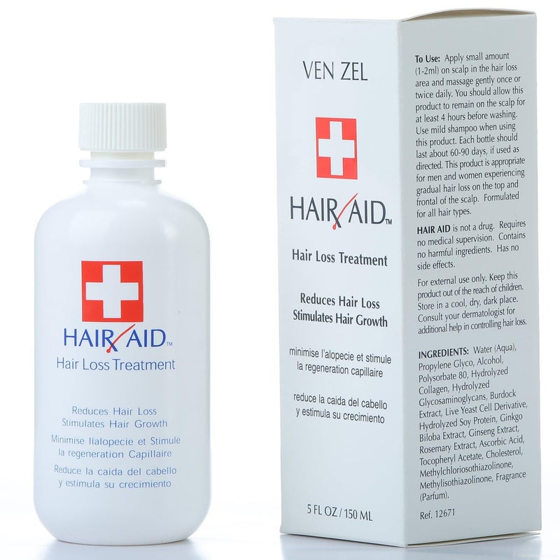 REXSOL Hair Aid Hair Loss Treatment | Stimulates Hair Growth | With pure Vitamin C & E | Yeast Cell Derivatives | Ginseng, Rosemary, Burdock & Ginkgo Biloba Extract. (150 ml / 5 fl oz) - Image 2