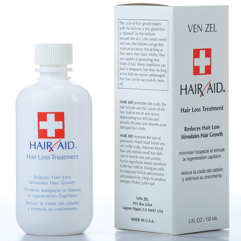 REXSOL Hair Aid Hair Loss Treatment | Stimulates Hair Growth | With pure Vitamin C & E | Yeast Cell Derivatives | Ginseng, Rosemary, Burdock & Ginkgo Biloba Extract. (150 ml / 5 fl oz) - Image 1