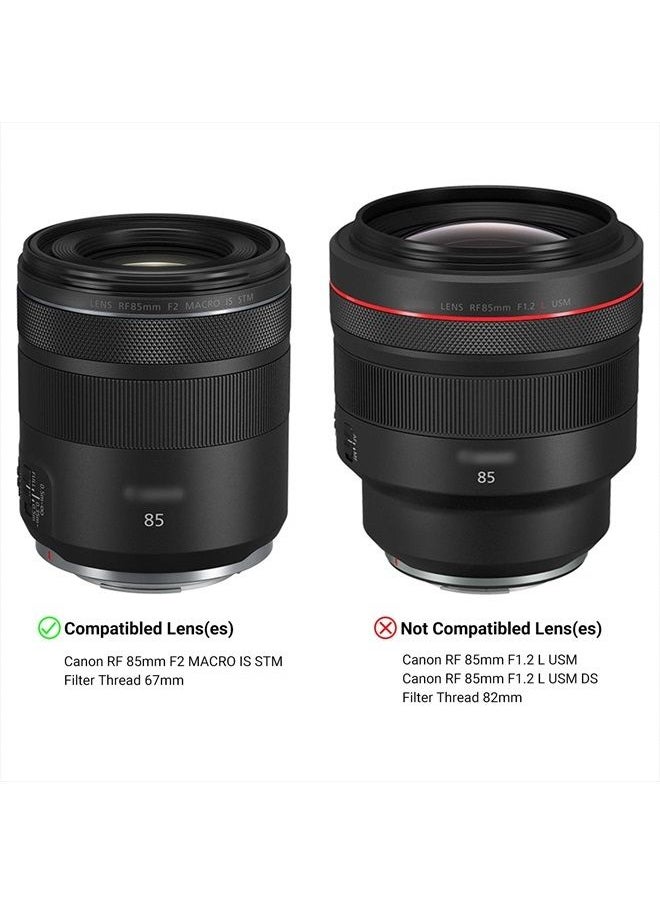 JJC - Lens Hood for Canon RF 85mm F2 Macro is STM Lens on EOS R6 R6 Mark II R5 RP R Camera, RF 85mm Lens Hood Reversible Lens Hood Replace Canon ET-77 Hood, Compatible with 67mm Filters and 67mm Lens Cap - Image 1