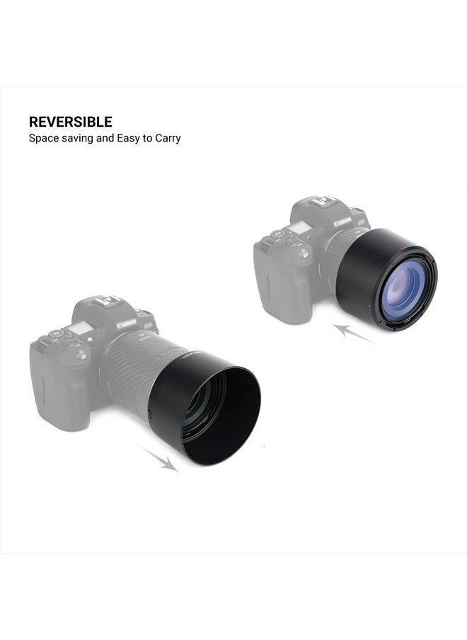 JJC - Lens Hood for Canon RF 85mm F2 Macro is STM Lens on EOS R6 R6 Mark II R5 RP R Camera, RF 85mm Lens Hood Reversible Lens Hood Replace Canon ET-77 Hood, Compatible with 67mm Filters and 67mm Lens Cap - Image 1